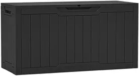 YITAHOME 80 Gallon Resin Deck Box, Outdoor Lockable Storage Box for Patio Furniture, Waterproof Patio Deck Box for Cushions, Pool Supplies, Sports Equipment and Garden Tools, Black