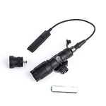 SBGJMY M300A Tactical Torch LED Flashlight 600 Lumens with Pressure Pad and Tail Button Switch Hunting Rifle Torch for 20mm Picatinny Rail System (Black)