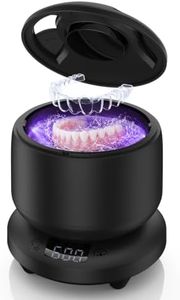 Ultrasonic Retainer Cleaner Machine, 48kHz Deep Denture Cleaner with UV-C
