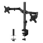 BONTEC Dual Monitor Stand, Adjustable Monitor Arm Desk Mount for 13-27 Inch Screens, Ergonomic Dual Monitor Stands, Height Adjustable Dual Monitor Arm Bracket with 360° Rotation, and Full Motion Tilt