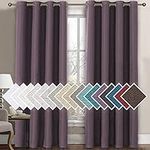 H.VERSAILTEX Classical Grommet Room Darkening Thermal Insulated Heavy Weight Textured Tiny Plaid Linen Innovated Extra Long Curtains & Drapes for Living Room/Bedroom, 52 by 108 Inch - Mauve (1 Panel)