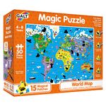 Galt, Magic Puzzle - World Map, Magic Puzzle, 50 piece Puzzle, Ages 4 to 8 Years Plus