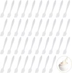 200Pcs Translucent Mini Cosmetic Spatula Scoop, Plastic Facial Cream Face Mask Spatulas, Disposable Mask Stick Cream Mixing Spatulas Spoon Makeup Cosmetic Make Up Tools (3.2 x 0.6 Inch)