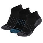 Copper Fit Unisex Copper Infused No Show Socks - 3 Pack, Large/X-Large, Black