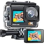 Underwater Camera Waterproof 4k Action Camera Bike Camera Sports Camera,Stabilization,Anti-Shake,4X Zoom,170° Wide Angle,Dual Screen,131FT Waterproof Sport Cameras with WiFi