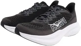HOKA ONE ONE Women's Mach 6 Sneaker, Black/White, 8