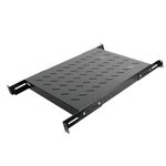 Tecmojo 1U 19-Inch Fixed Rack Mount Server Shelf with Adjustable Depth from 17.7—34.1 Inch, 1U Vented 4 Post Rack Mount Shelf for IT Data Network Cabinet Enclosure Equipment, 242lbs, Black