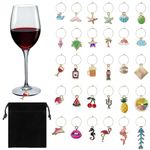 30 Pcs Wine Glass Charms, Wine Charms for Glasses, Wine Glass Markers, Wine Glass Charms for Fun Parties, Wine Glass Charms for Theme Party Cup Decoration