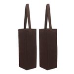 WITHit Canvas Wine/Whiskey/Scotch/Water Bottle Bag - Brown, Pack of 2