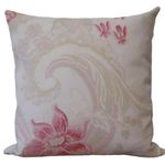 Laura Ashley Fabric Cushion Cover, Floral Throw Pillow, Baroque' Raspberry Red Pillow Case, Cotton Linen Fabric, 16", 18", Zip, Handmade