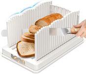 CMDZHF Sourdough Bread Slicer for Homemade Bread - BPA-Free Adjustable Guide with Crumb Catcher, Precision Bread Cutter for Perfect Sandwich Loaves, Bagels & Artisan Rounds, Dishwasher Safe & Foldable