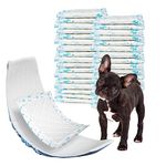 Pet Soft Dog Diaper Liners - 100 Count Disposable Dog Nappy Liners, Booster Pads for Male Female Dogs, Super Absorbent Dog Inserts Pads for Dog Nappies (Blue Bone, M-100)