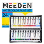 MEEDEN Watercolor Paints, Non-Toxic 24 x 12ml/0.4oz Lightfastness Water Color Paint Set for Adult Artists