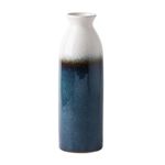 VICTOR & TERESA Blue White Vase for Flowers, 14.2'' Tall Floor Vase, Decorative Ceramic Vase for Home Decor, Large Modern Boho Vase for Pampas Grass, Table, Centerpiece, Mantel, Living Room