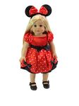 American Fashion World Red Little Mouse Halloween Costume for 18-inch Dolls| Premium Quality & Trendy Design | Dolls Clothes | Outfit Fashions for Dolls for Popular Brands