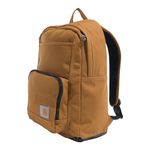 Carhartt 23L Single-Compartment Backpack, Durable Pack with Laptop Sleeve and Duravax Abrasion Resistant Base, Brown, One Size