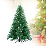 Ikodm Artificial Christmas Tree 5ft/1.5m, 350 Tips PVC Tree for Christmas Decoration, Includes Metal Christmas Tree Stand, Indoor and Outdoor Christmas Decoration(Green)