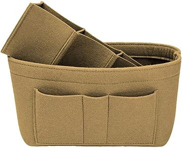Advance Geotextiles Women Felt Purse Organizer Insert for Ladies Handbag, Tote, Hobo Bag Storage Purse Divider, Multiple Storage Compartment - Beige(13.8x3.35x5.9) inch (Slender L)