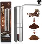 PrimeMart Manual Coffee Grinder Espresso Machine French Press Stainless Steel Coffee Machine Portable with Adjustable Setting