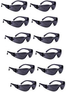 ROAR Smoke Safety Glasses 12 pairs per box Eyewear Protective Glasses Safety Goggle Airsoft Goggle, Strong Impact Resistant Lens for Laboratory, Construction,gardening, Industrial Safety, Craft