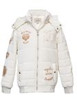 LURE JUNIOR Boys Solid Winter Wear Hooded Puffer Jacket For Kids Metallic white 8-10 Years