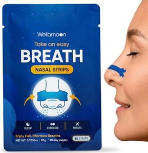 Wellamoon Performance Nose Strips for Breathing (30 Ct) - Breathe Easy & Right Nasal Strips for Snoring & Sleeping - Oil & Sweat Proof Adhesive - Improves Oxygen Intake, Sleep & Reduces Snoring