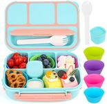 MaMix Bento Lunch Box Adult, Bento Box for Kids, Lunch Containers for Adults/Kids/Students,1300ML-4 Compartment Lunch Box Kids (Pastel blue)