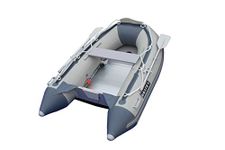 7.5ft Inflatable Boat Raft Dinghy Pontoon Boat with Aluminum Floor (Grey)