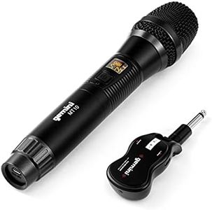 Gemini Sound GMU-M100 Professional Plug & Play Wireless Rechargeable UHF Handheld Microphone with Cordless Self Powered 1/4 Inch Jack Receiver for Mixer or PA Speaker - Karaoke and Live Performance