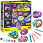 Creativity for Kids Glow in The Dark Rock Painting Kit - Paint 10 Rocks with Water Resistant Glow Paint, Multicolor