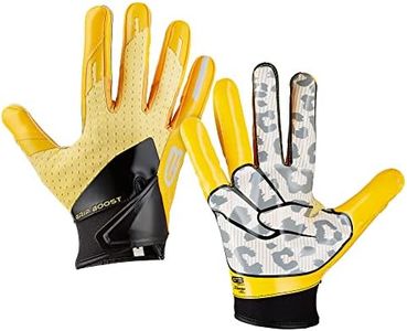 Grip Boost Cheetah Stealth 5.0 Football Gloves - Adult Sizes (Yellow Cheetah, Medium)