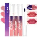 Sitovely 3PCS Peel Off Lip Stain, Matte Peel Off Lip Gloss Non-Stick Liquid Lipstick Waterproof Highly Pigmented Peel Off Lip Tint Stain (rose, M)