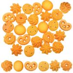 Mini Fake Cookies, 60Pcs Artificial Biscuits Simulation Realistic Dessert Crackers Resin Miniatures Pastries Food Model for DIY Craft Home Kitchen Decor Display Props (60pcs Cookies)