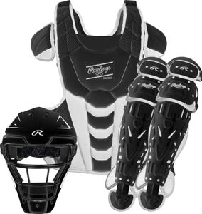 Rawlings | Velo Fastpitch Softball Catcher's Set | NOCSAE Certified | Adult Ages 15+ | Black/White