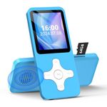 Lvcdodvd MP3 Players with Bluetooth 5.0 64GB Music Player MP3 & Digital Audio MP3 Player with Speaker HiFi Sound Voice Recorder E-Book FM Radio Rechargeable Battery Support up to 128GB TF Card (Blue)