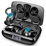 Wireless Earbuds, Wireless Headphones Bluetooth 5.3 Earphones with 4 HD ENC Mic, 48H Wireless Earphones Over Ear Buds with Deep Bass, Wireless Headphones Sport IP7 Waterproof LED Display for Running