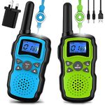 Wishouse Walkie Talkies for Kids Adults Rechargeable, Toys for 4 5 6 7 8 9 10 Year Old Boys Girls, PMR446 Kids Radios Long Range with Flashlight Lanyards, Camping Birthday Xmas Gifts Presents 2 Pack