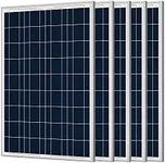 5x100W Polycrystalline 500W Solar Panel with PV Connectors for 12 Volt Battery Charging RV, Boat, Off Grid (5 Pack,5x100W,Compact Design)