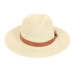 FabSeasons Men's Straw Panama Hat - Beach Sun Protection Cap