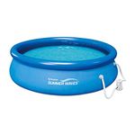 Summer Waves P1001030A Quick Set 10ft x 2.5ft Outdoor Inflatable Ring Above Ground Outdoor Swimming Pool with GFCI RX300 Filter Pump System, Blue
