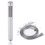Oupukle Shower Head and Hose Set 1.5M, All Copper Handheld Shower Head Universal High Pressure with 1 Spray Modes for Low Water Pressure（Round）