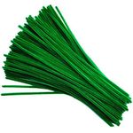 Carykon 100 PCS Fuzzy Chenille Stems Pipe Cleaners for Arts and Crafts (Green)