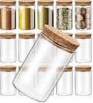 MIVIDE 16PCS 250ml Glass Jars with Lids, Glass Jars with Cork Lids Airtight, Glass Spice Jars, Kitchen Small Glass Storage Jars for Spice, Cereal