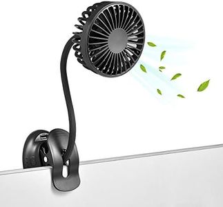 Clip on Fan Usb Fan mini Fan Battery Operated Desk Fan with Emergency Power Bank, USB Clip Fan Rechargeable Personal Fan Flexible Neck 3 Speeds Great for Beach Car Camping Dorm Bed Office-Black