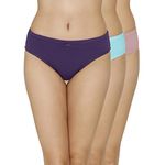 Amante Solid Mid Rise Full Coverage Bikini Panties (Pack of 3)