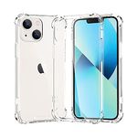 Melomon Case for iPhone 13 (6.1-Inch), Anti-Scratch Ultra Clear Shockproof Hard PC Back & Soft TPU, (Airbag Protection) Bumper Protective Cover for iPhone 13 - Clear