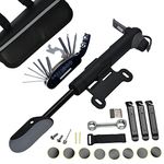 Bike Tyre Repair Tool Kit - DAWAY A35 Bicycle Frame Bag with 120 Psi Mini Pump, 16 in 1 Multi Tools, Tyre Levers & Self Adhesive Tube Patch, Practical Gift