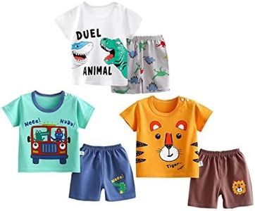 Toddler Baby Boy Clothes for 2t 3t Boys Cute Summer Short Sleeve T-Shirt Tops Shorts Clothes Sets Baby Boy Outfits, Set E, 3 Years