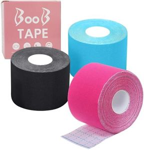 EOPUOZS Kinesiologie Tape Sport (3 Rollen 5m), Elastisches Sporttape aus Baumwolle, Selbstklebend Tape für Muskeln und Gelenke, 5cm Breite (Blau & Schwarz & Rosa)