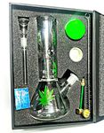 Newzenx® Glass Percolator Ice Bong 8.2 Inch Multi Leaf Design Bong (for Multi Purpose All-in-One Bong) Included Gift Box & Full Accessories